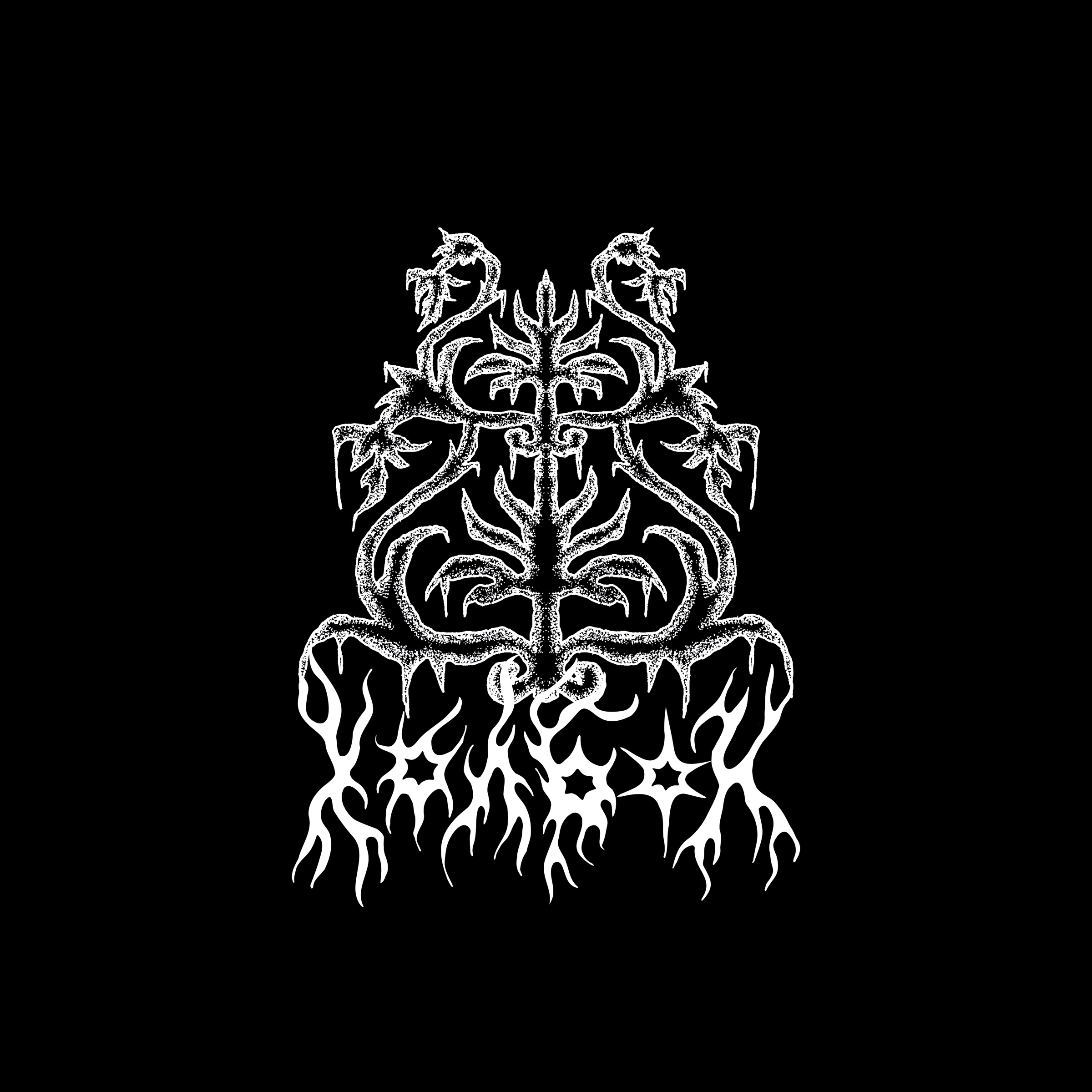 Holbon X white ornament on a black field